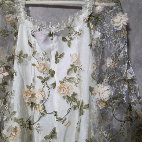 Sugar Thrillz Floral Sheer Mini Dress Large NWOT Romantic‎ Cottagecore Coquette - Picture 10 of 10